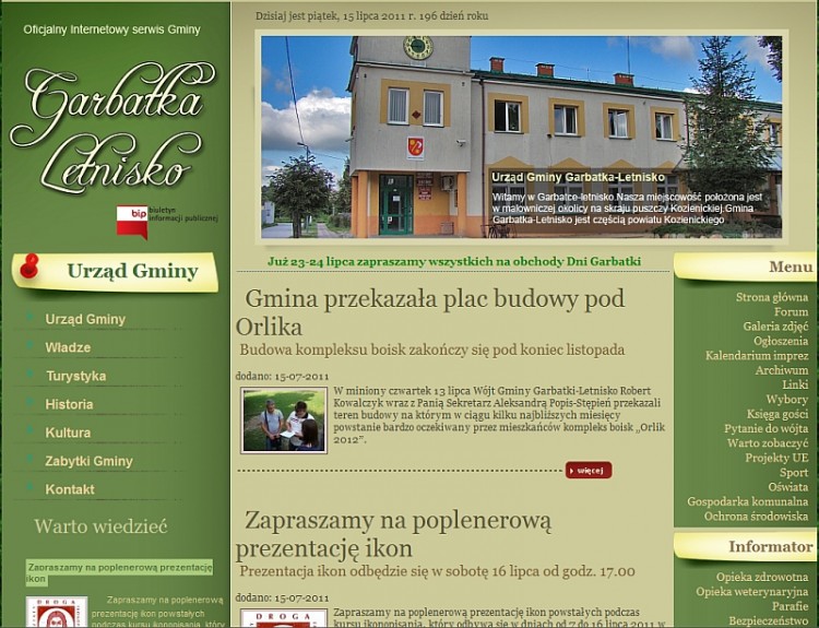 Nowa strona Urzędu Gminy      Garbatka-letnisko Zapraszamy do testowania nowego serwisu internetowego Gminy