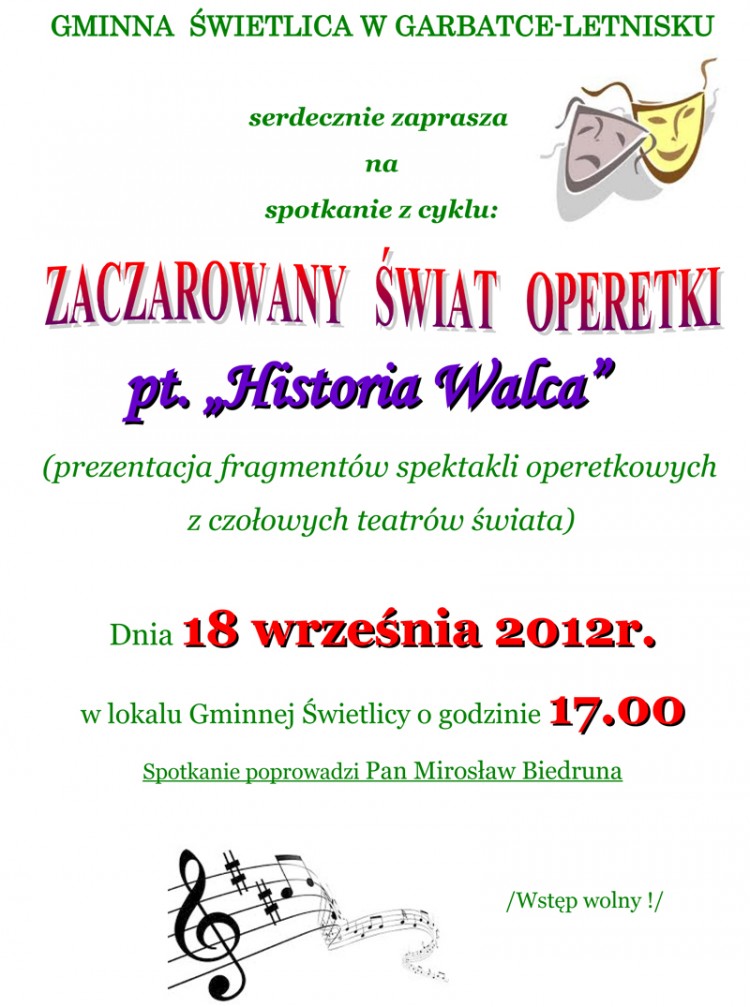 Zaprosznie „Zaczarowany Świat Operetki”