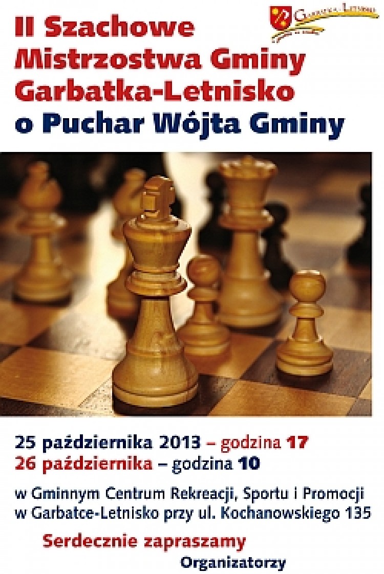 Zaproszenie II Mistrzostwa Szachowe o Puchar Wójta