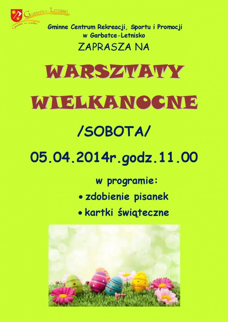 Zaproszenie na warsztaty wielkanocne