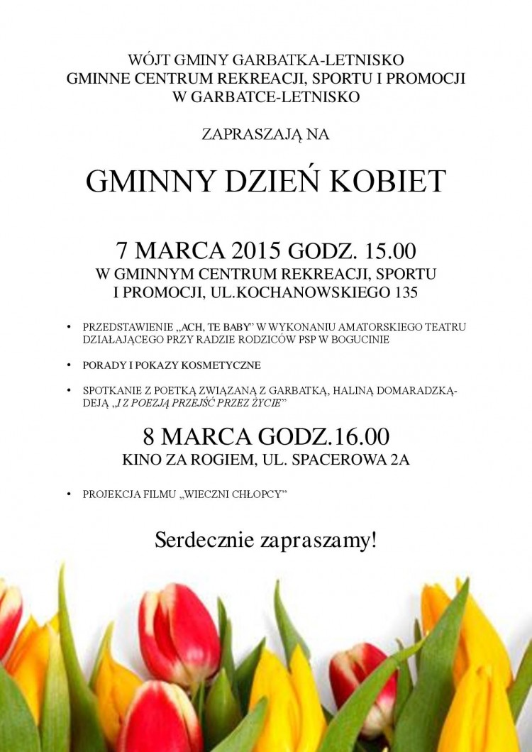 Zaproszenie na Gminny Dzień Kobiet