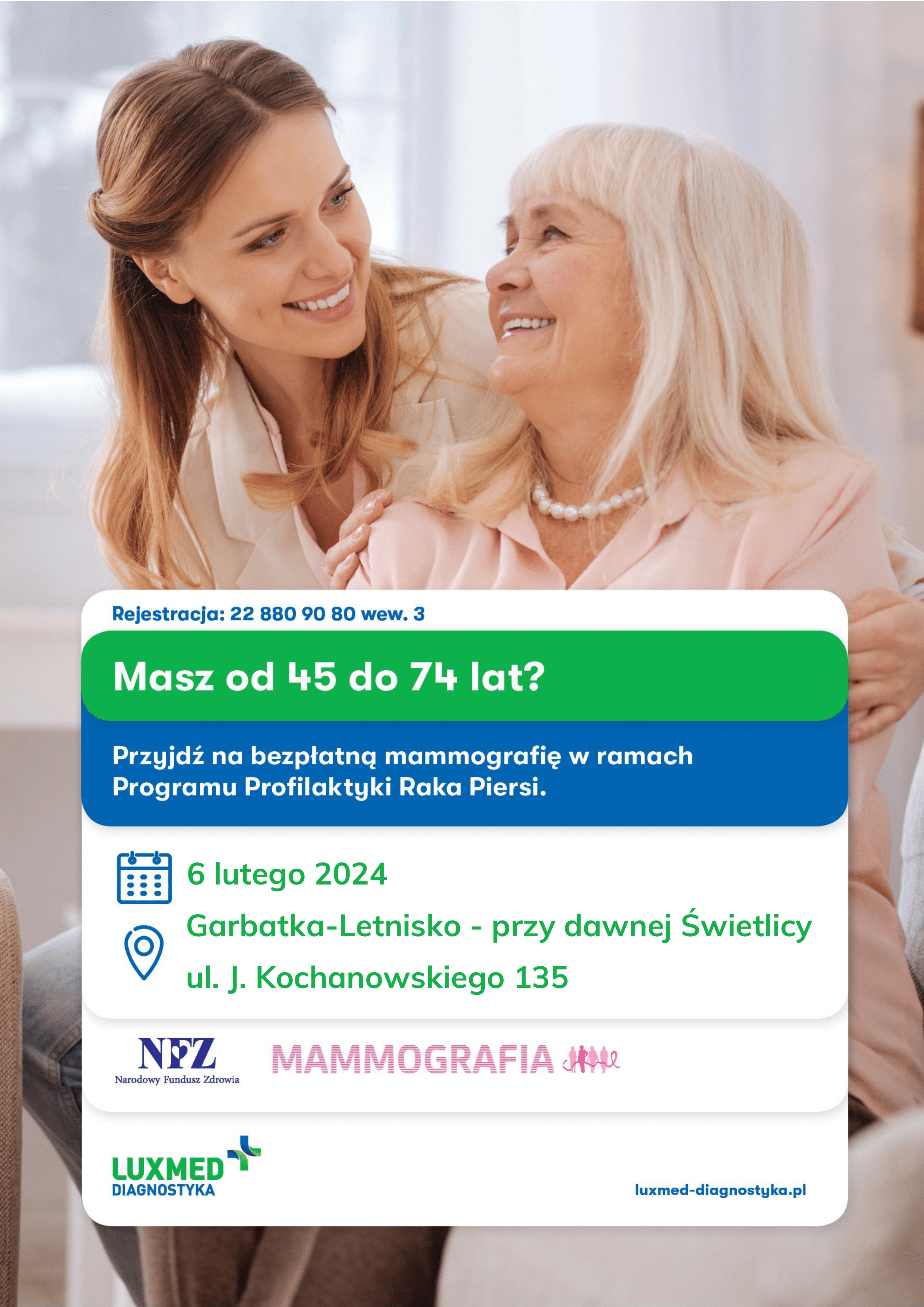 Przyjdź na bezpłatną mammografię