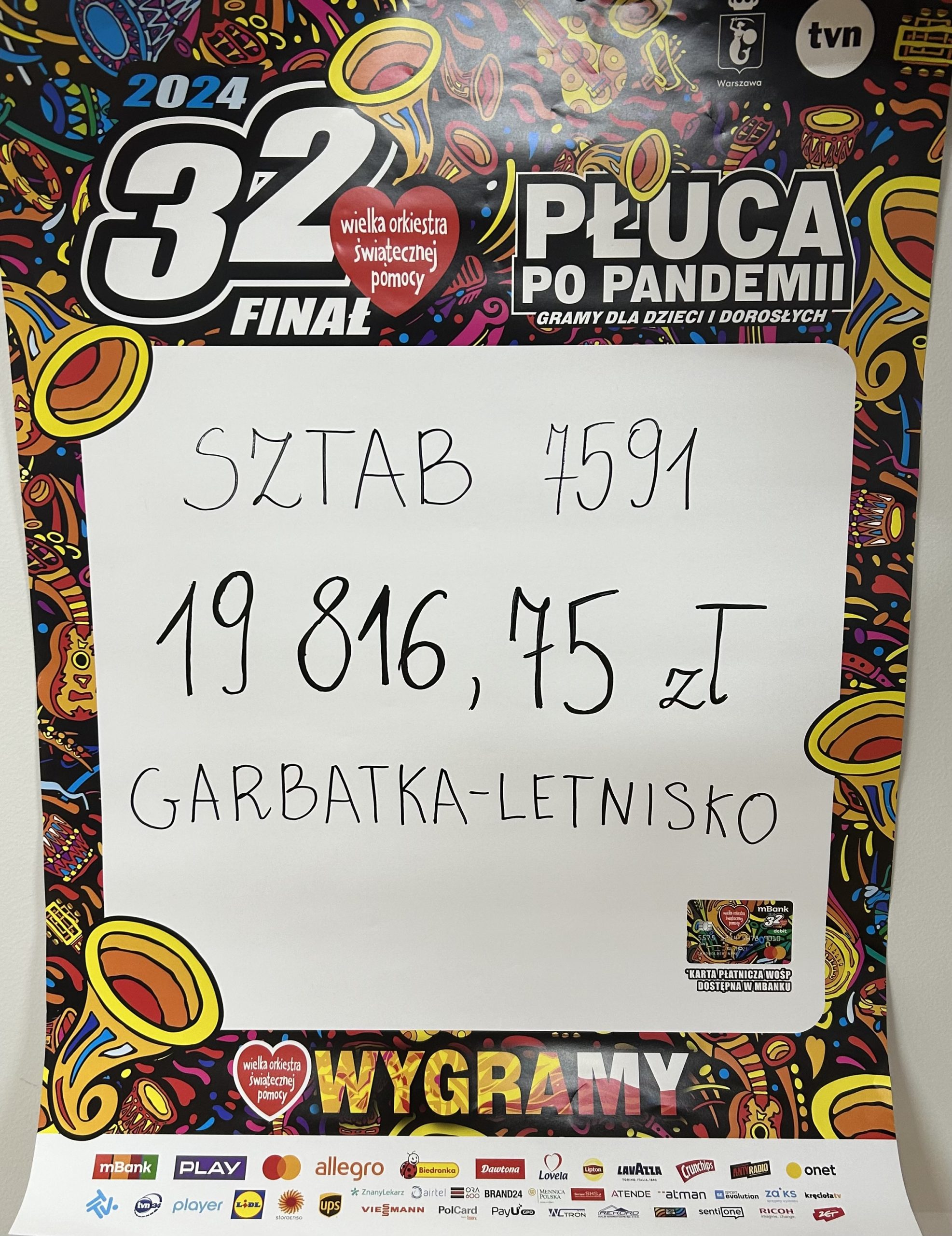 Rekordowa kwota w 32 finale WOŚP w sztabie Garbatka-Letnisko