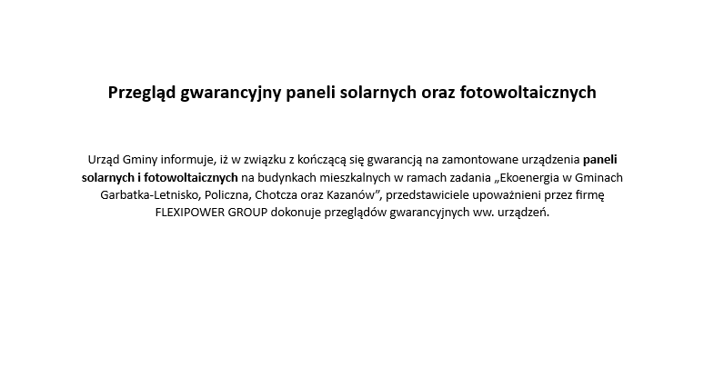 Przegląd gwarancyjny paneli solarnych oraz fotowoltaicznych