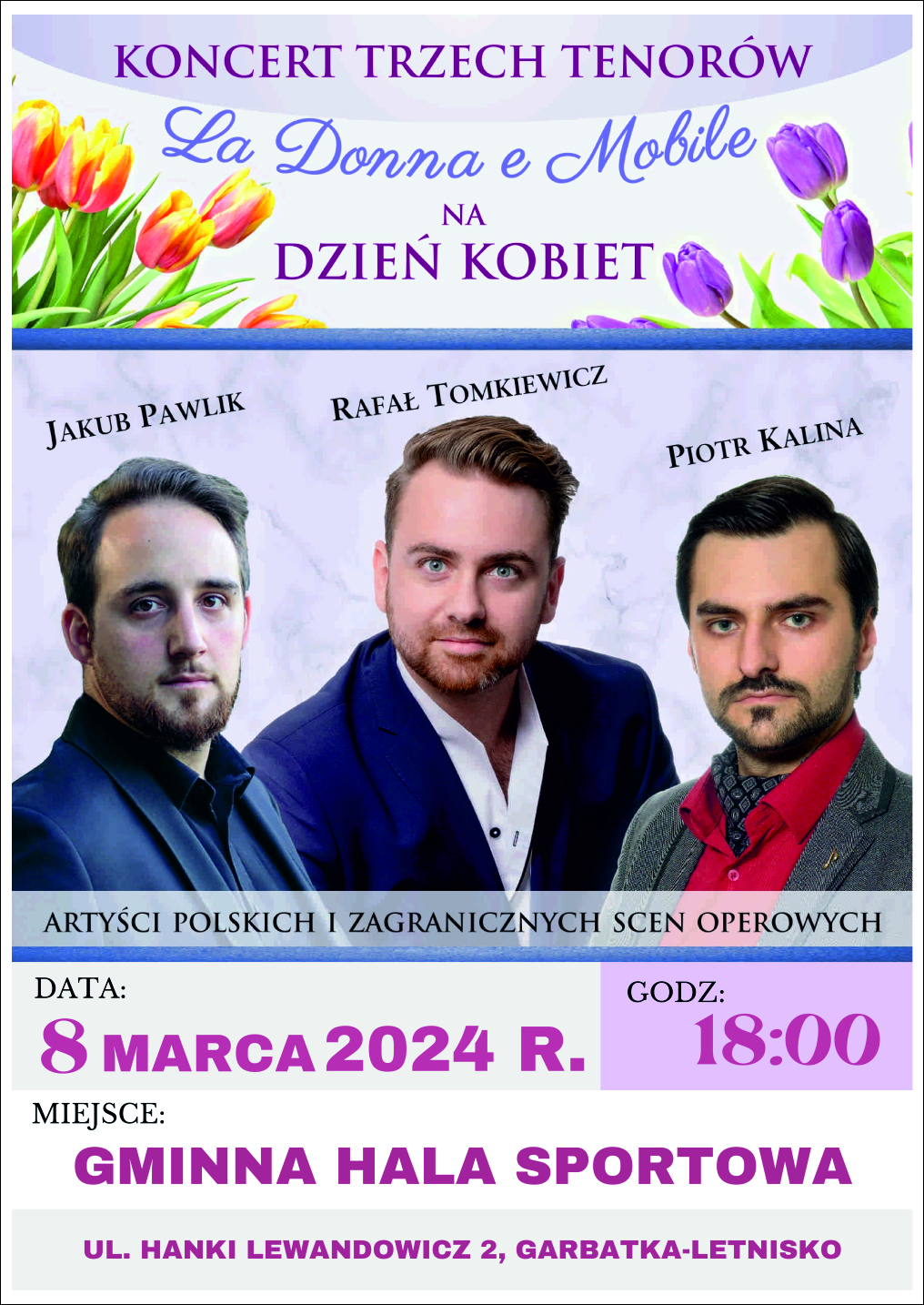 Koncert Trzech Tenorów na Dzień Kobiet