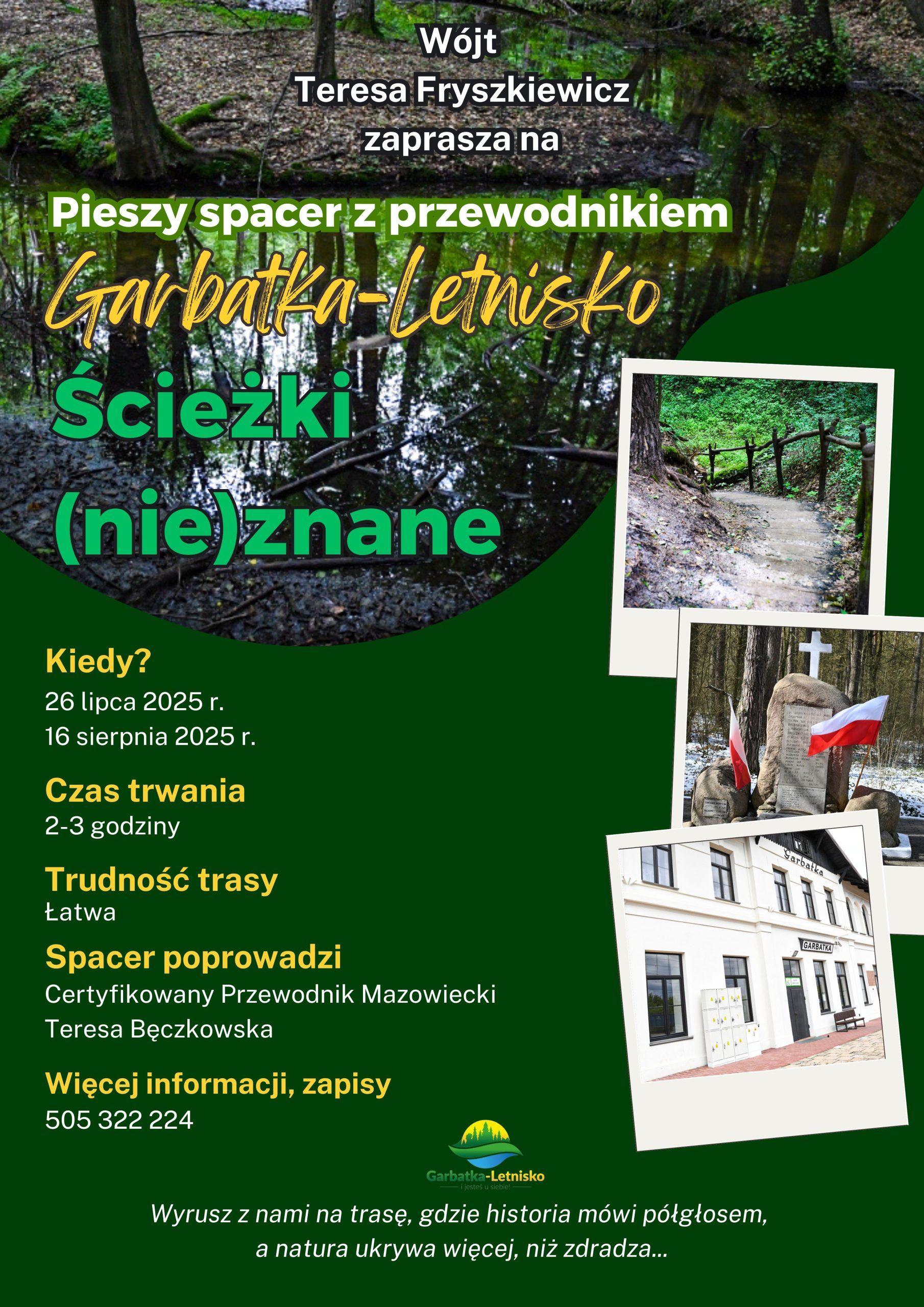 Zaproszenie na pieszy spacer z przewodnikiem „Garbatka-Letnisko. Ścieżki (nie)znane”