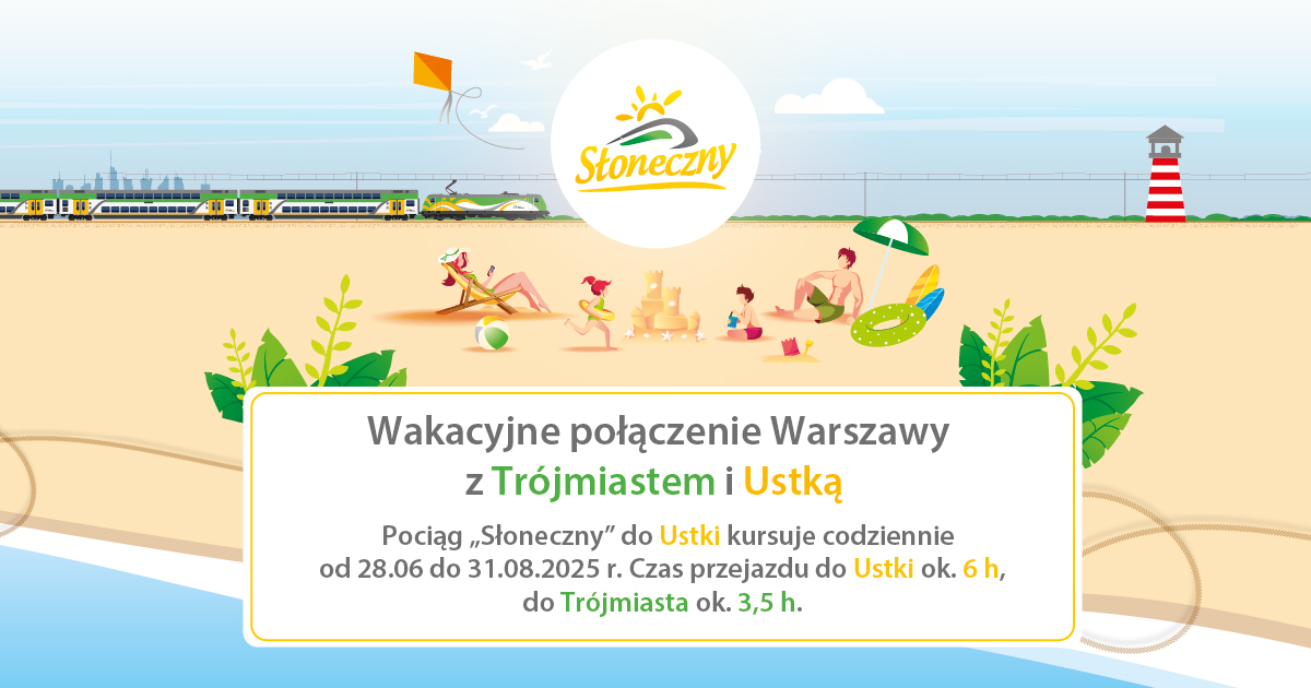 Rusza pociąg „Słoneczny” z Warszawy do Ustki