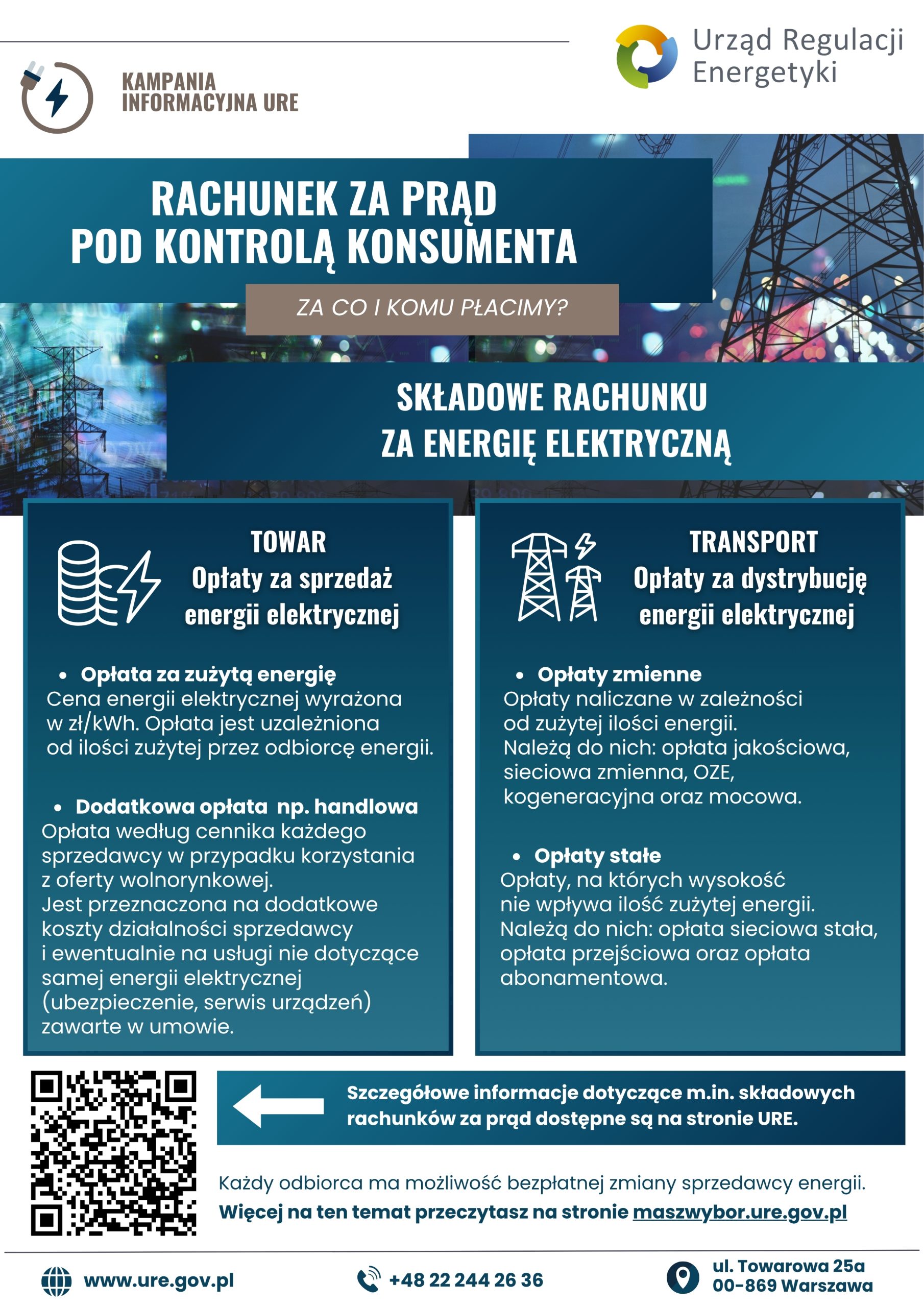 Kampania Informacyjna dotyczącą rachunków za energię elektryczną pt. „Rachunki pod kontrolą konsumenta”