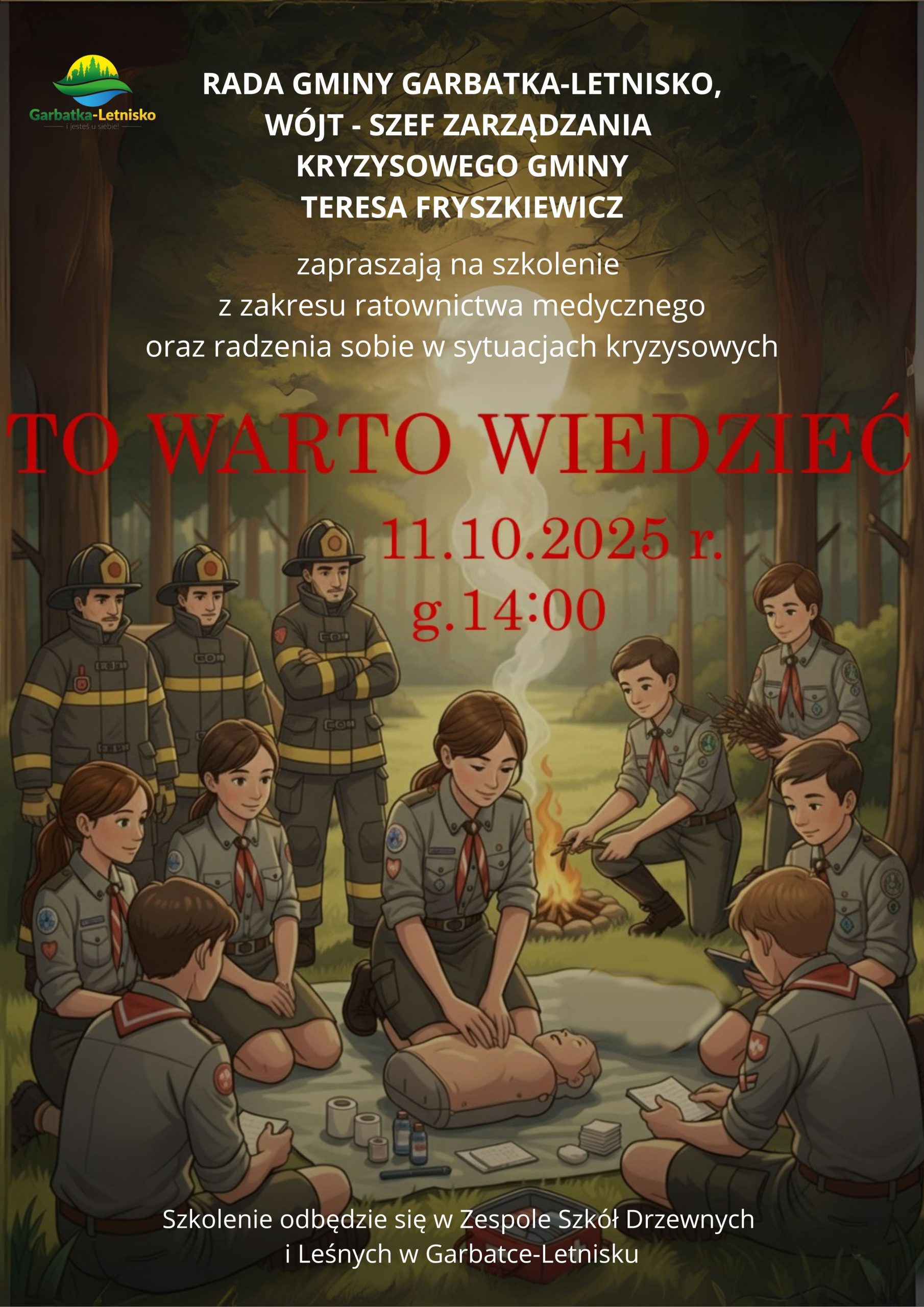 Zaproszenie na szkolenie z zakresu ratownictwa medycznego oraz radzenia sobie w sytuacjach kryzysowych