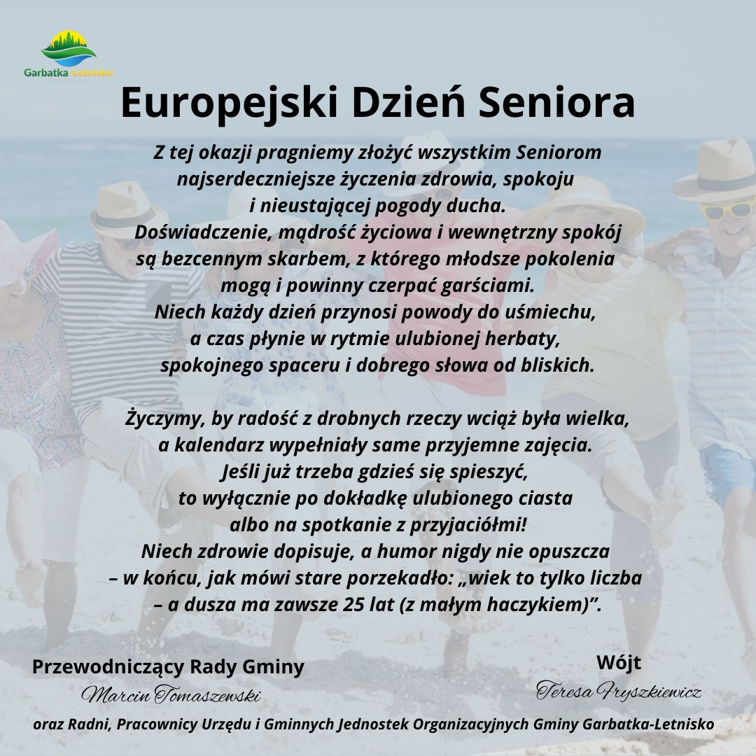 Życzenia z okazji Europejskiego Dnia Seniora