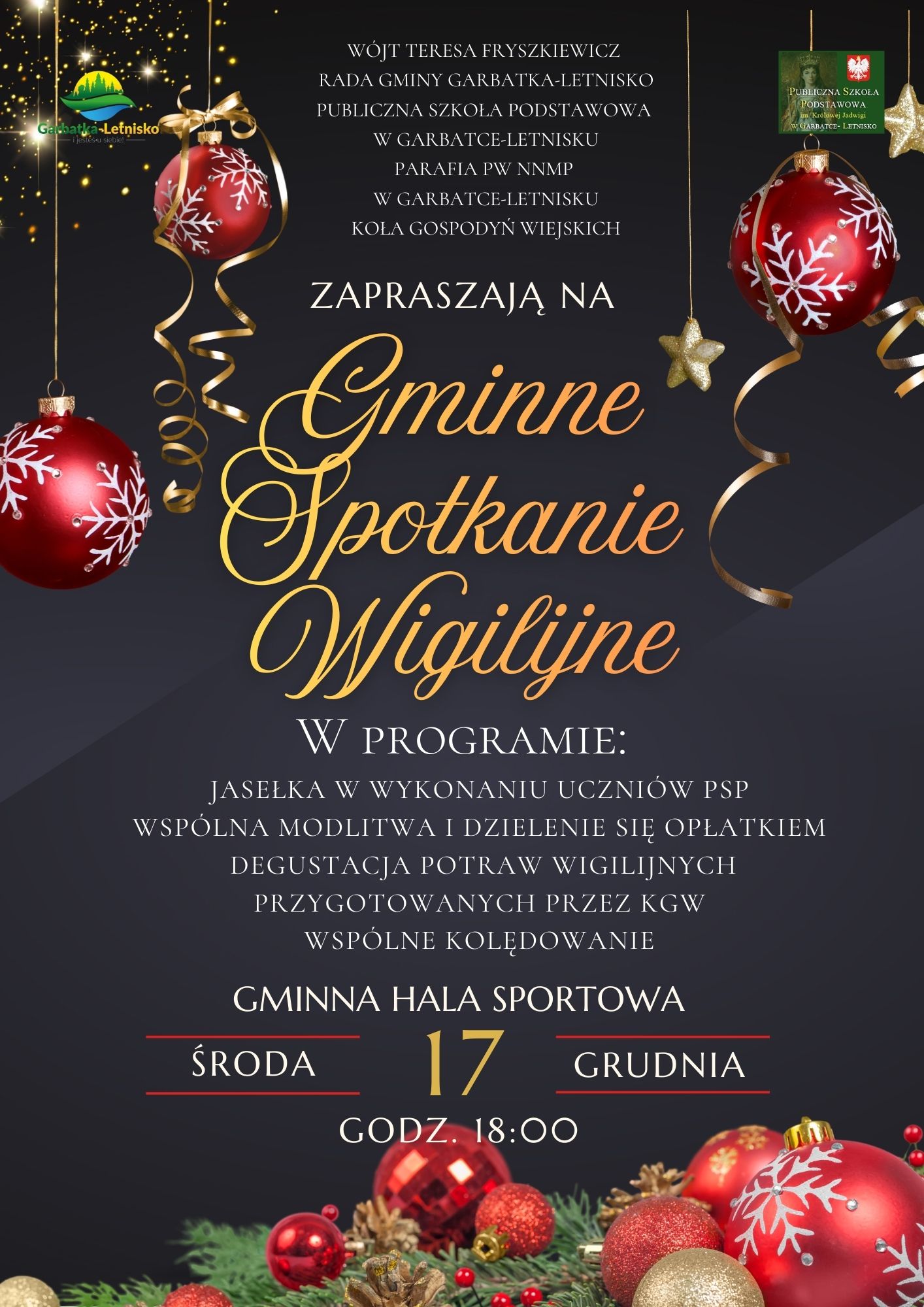 Gminne Spotkanie Wigilijne już 17 grudnia
