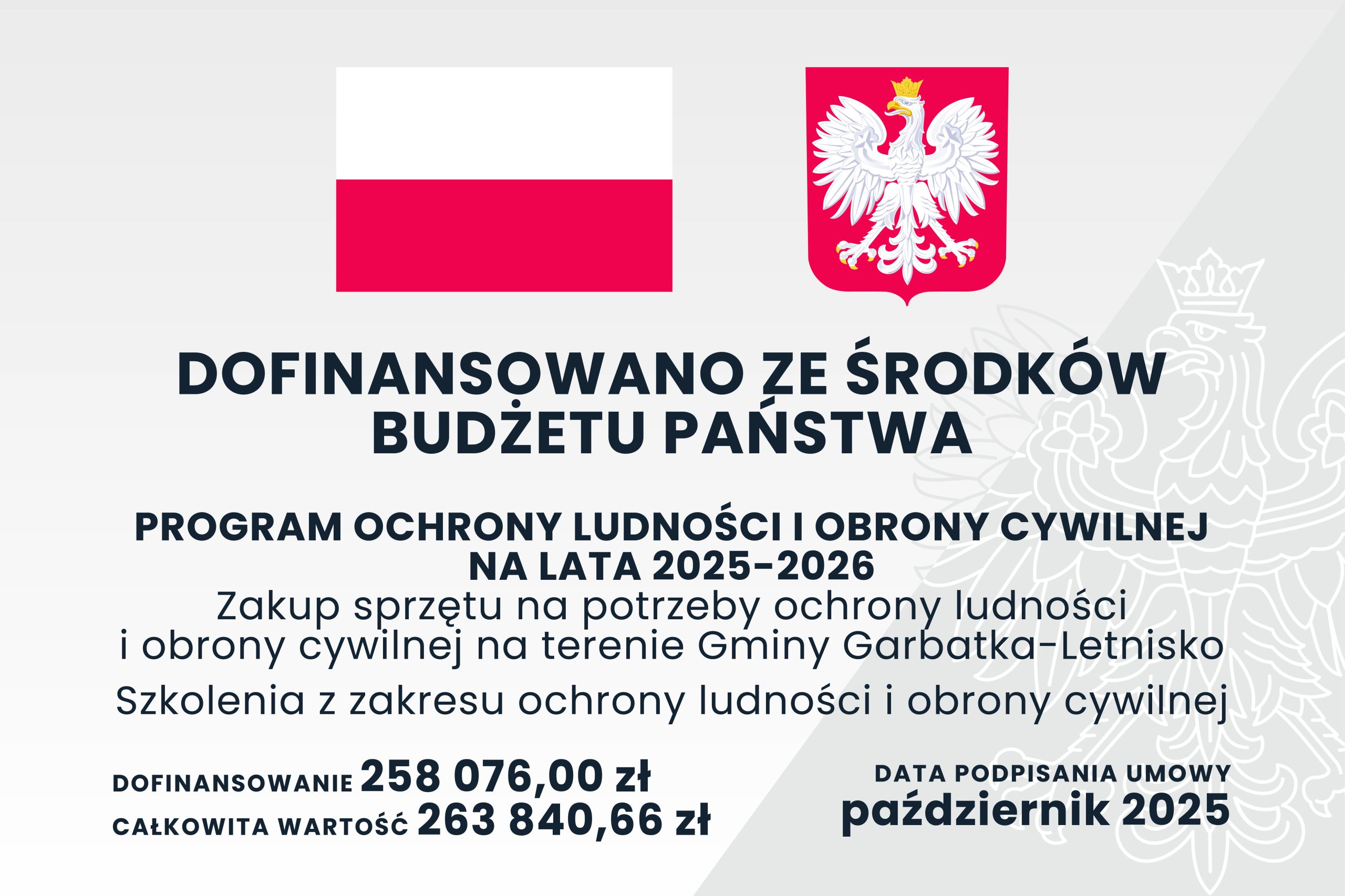DOTACJA CELOWA NA ZADANIA WŁASNE ZWIĄZANE Z OCHRONĄ LUDNOŚCI I OBRONĄ CYWILNĄ