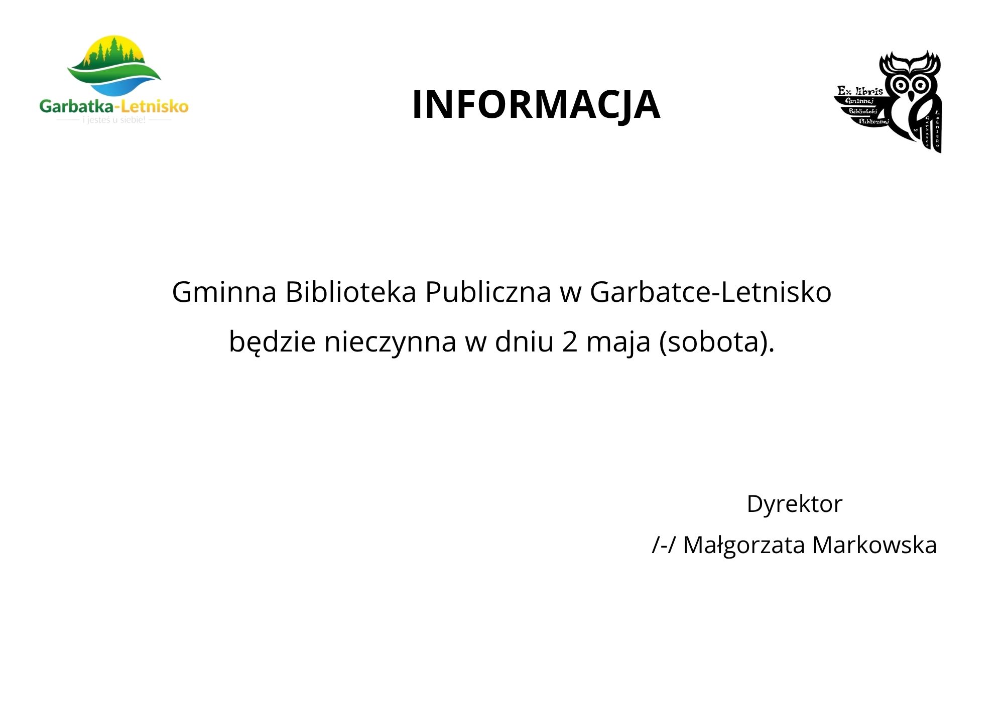 Informacja z biblioteki