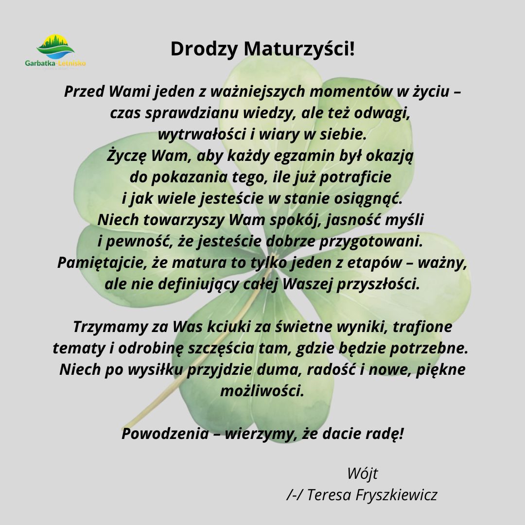 Życzenia dla Maturzystów