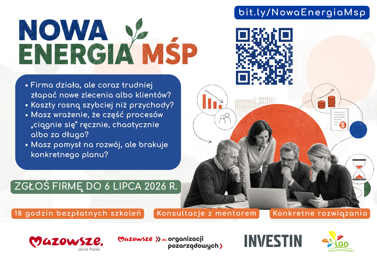 LGD „Puszcza Kozienicka”: Nowa Energia MŚP – bezpłatny program rozwojowy dla firm z podregionu radomskiego