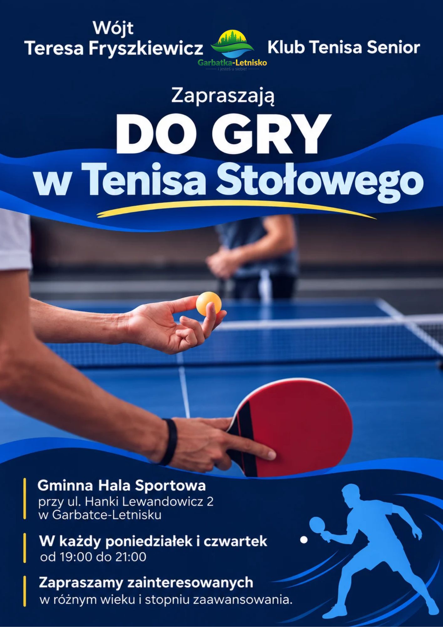 Zaproszenie do gry w tenisa stołowego